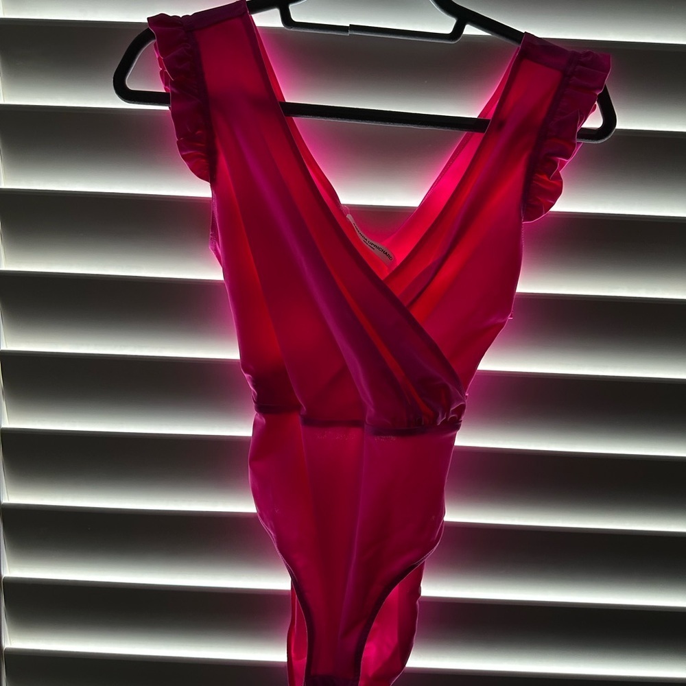 Amanda Uprichard Bold Pink bodysuit